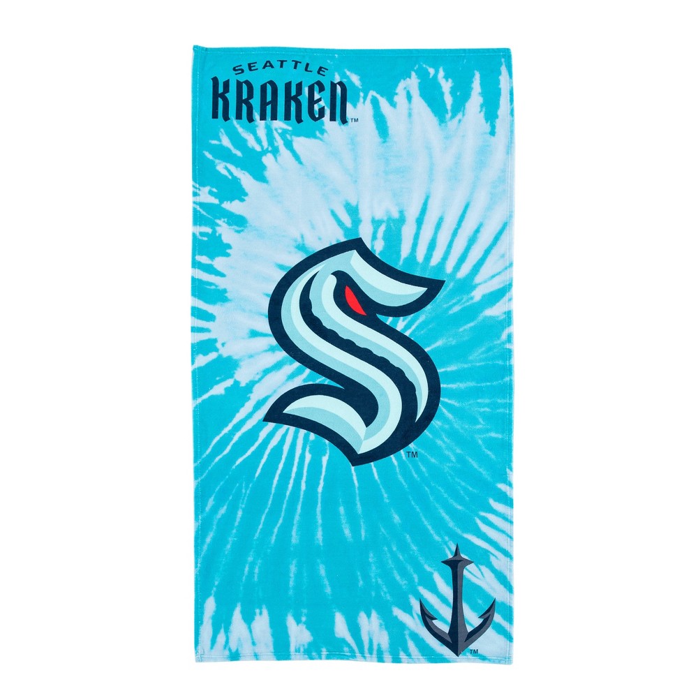 Seattle Kraken Psychedelic Beach Towel